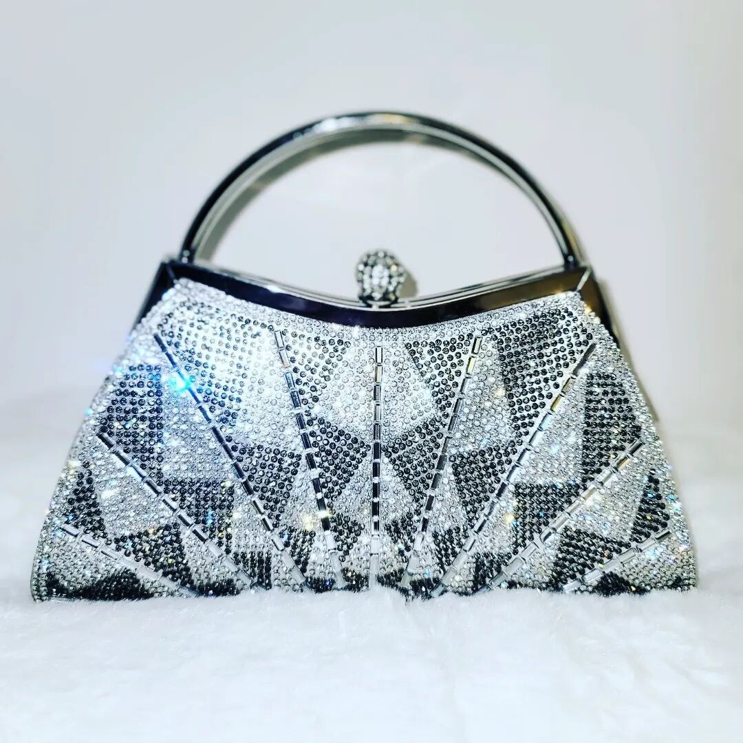 Rhinestone clutch deals