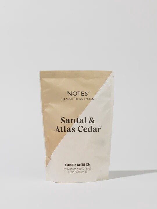 Notes Candle Wax Refill Kit, Scent: Santal &amp; Atlas Cedar
