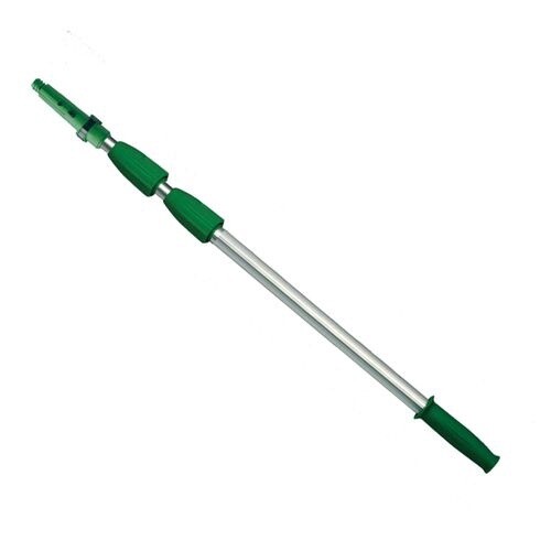 Unger ED370 OptiLoc™ Telescopic Pole 12&#39; L, Silver/Green, Aluminum/Plastic, Telescopic Pole for High Access and Window Cleaning Tool