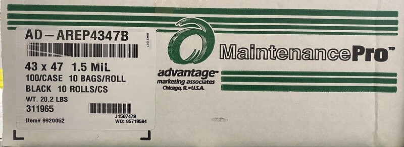 Liner 43x47 1.5m black repro 100