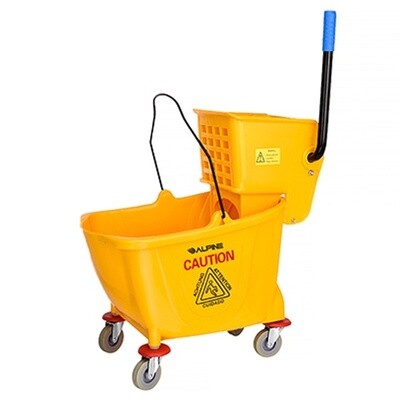 Yellow Mopping Bucket Side Press and Wringers 35L
