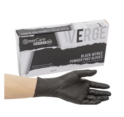 Verge Gloves Black Nitrile Powder Free Large BOX