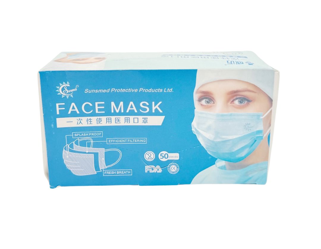 Disposable Face Mask Blue. Pack 50