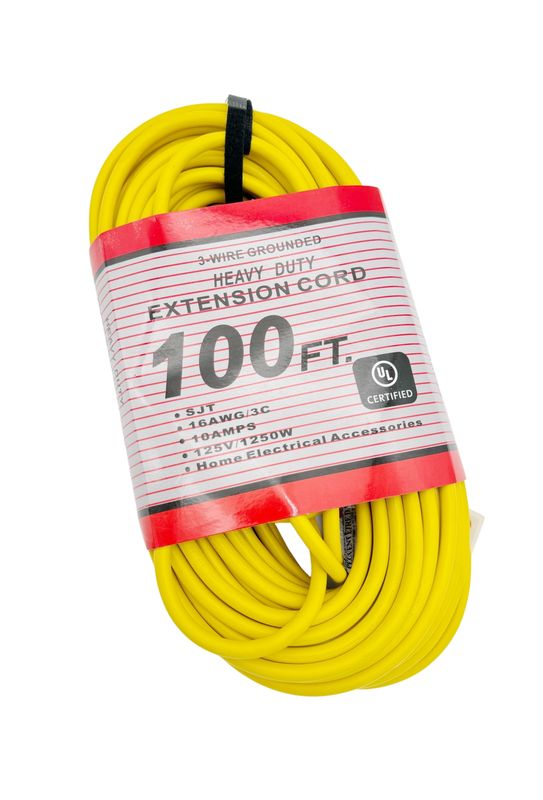 Heavy Duty 100 Cord Lighted Yellow 16/3FT