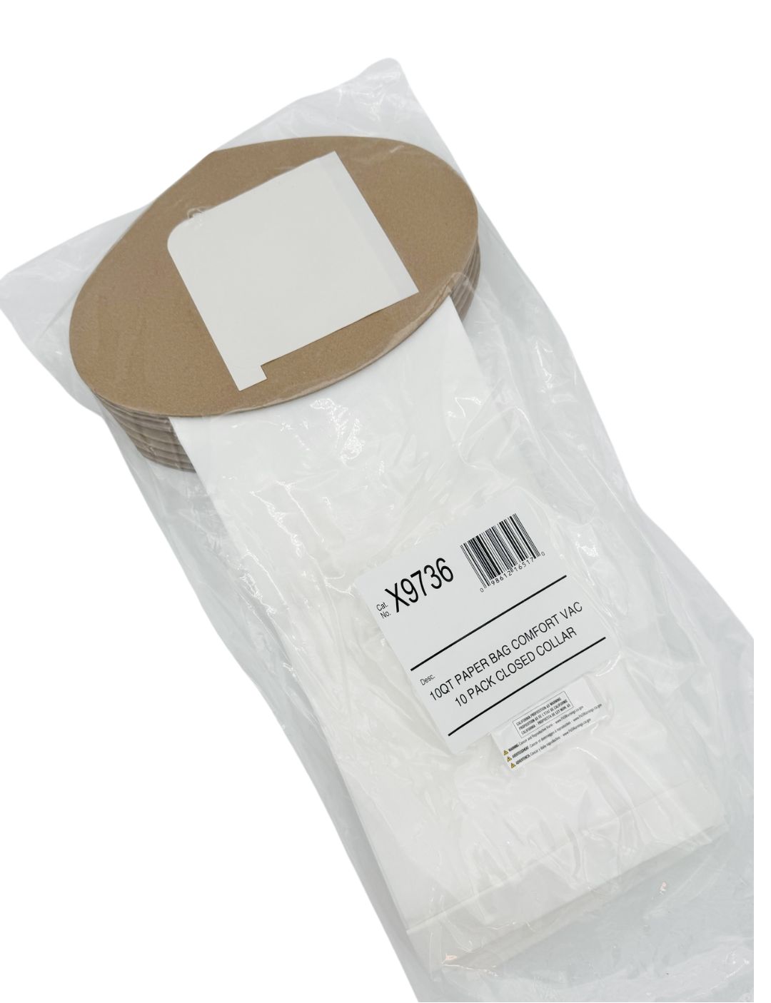 Bag Paper Closed Collar X9736 10 QT