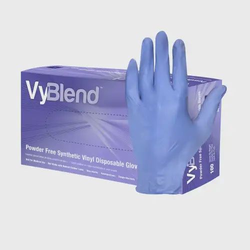 Synthetic Vinyl Powder Free, Blue-Violet Glove - Medium