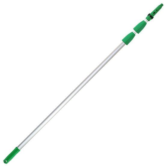 Unger ED550 OptiLoc™ Telescopic Pole 18&#39; L, Silver/Green, Aluminum/Plastic, for High Access and Window Cleaning Tool