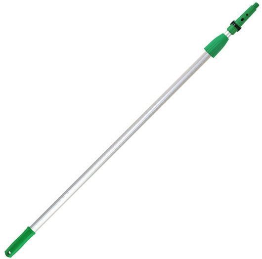 Unger EZ250 OptiLoc™ Telescopic Pole 8&#39; L, Silver/Green, Aluminum/Plastic, for High Access and Window Cleaning Tool