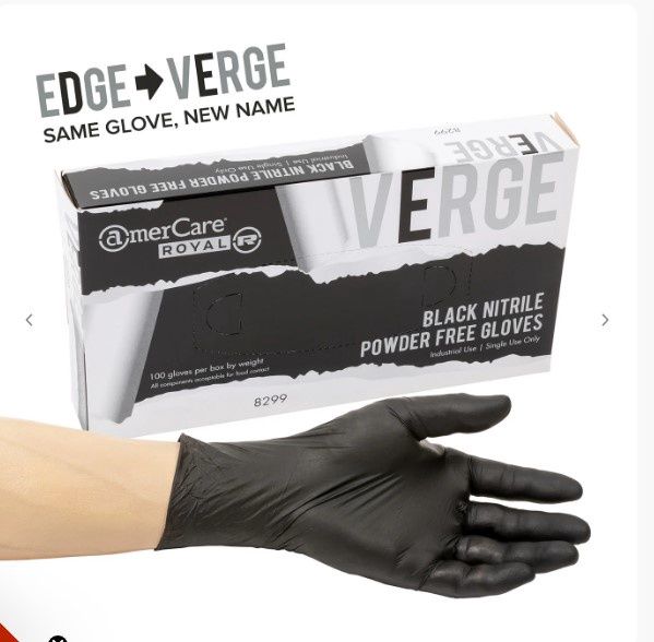 Verge Black Nitrile Powder Free Large - UNIT