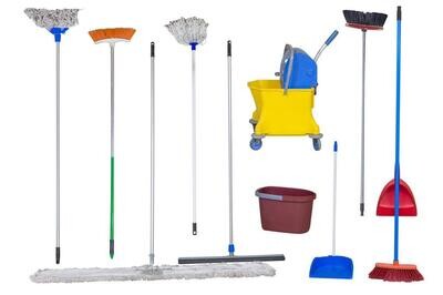 BROOMS, BRUSHES &amp; MOPS
