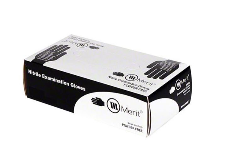 Merit - Nitrile Gloves Black - Medium  BOX