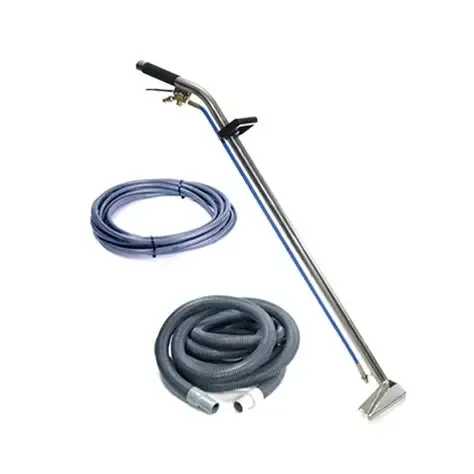 Sandia 80-8009-A Sniper 12" Stainless Steel Single Bend 1-Jet Wand with 15' Vacuum and Solution Hoses for 6 Gallon Carpet Extractors