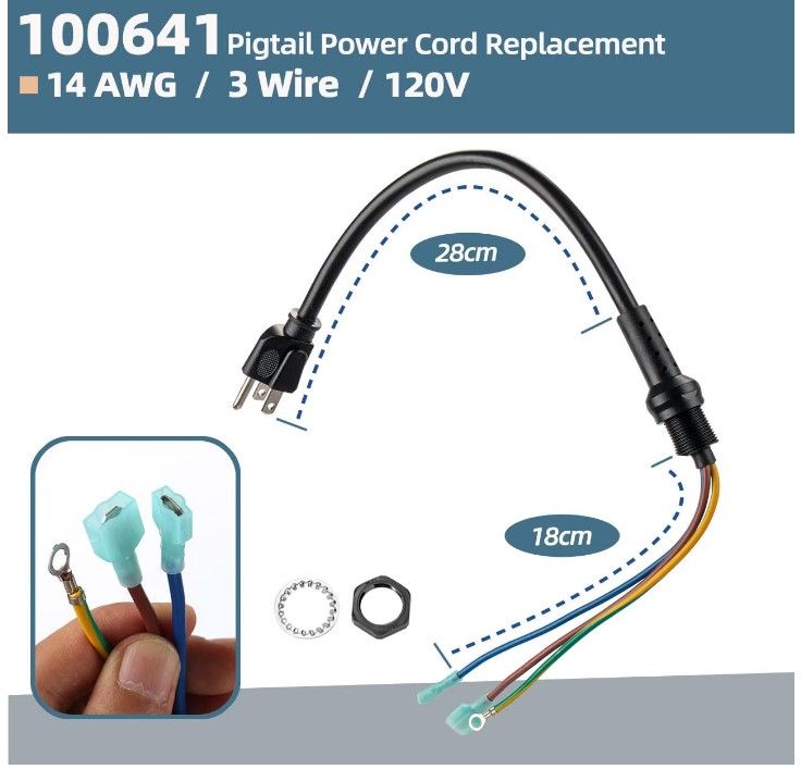 Pro Team Power Cord Replacement Parts for  Backpack Vacuum
