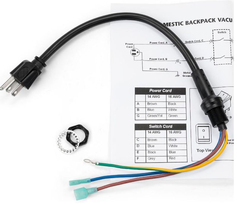 Pro Team Power Cord Replacement Parts for  Backpack Vacuum