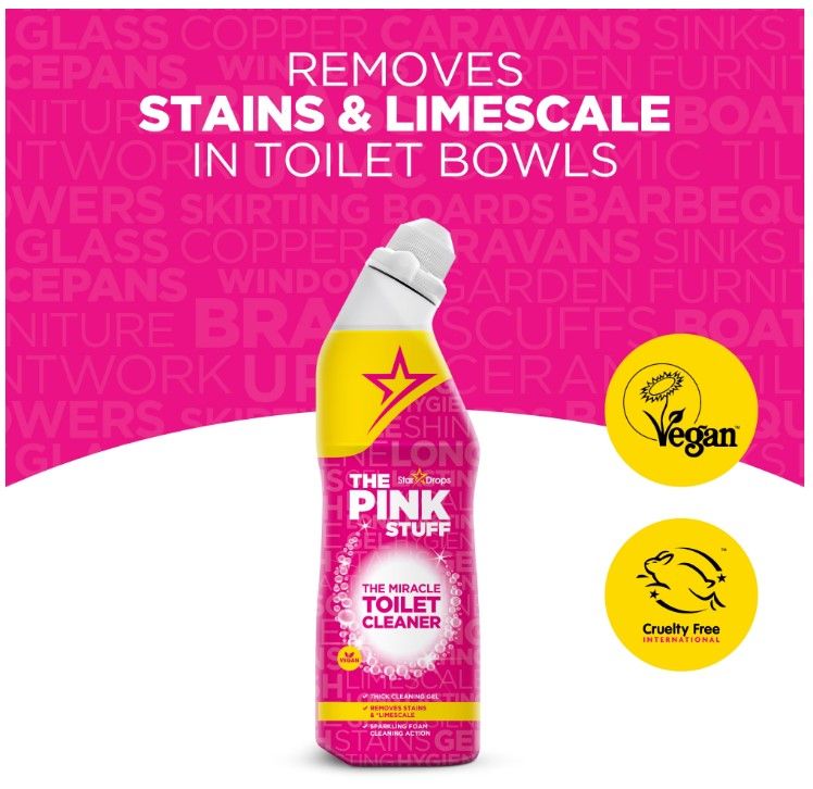 The Pink Stuff, Miracle Toilet Cleaner Gel, Bathroom Cleaner, 25.4 fl. oz. Bottle