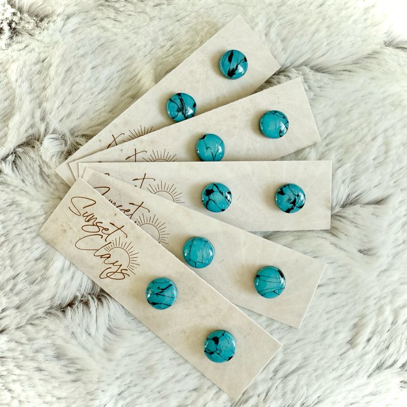 Black Turquoise Studs