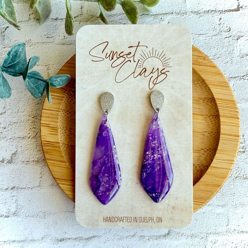 Purple Gemstone Teardrops