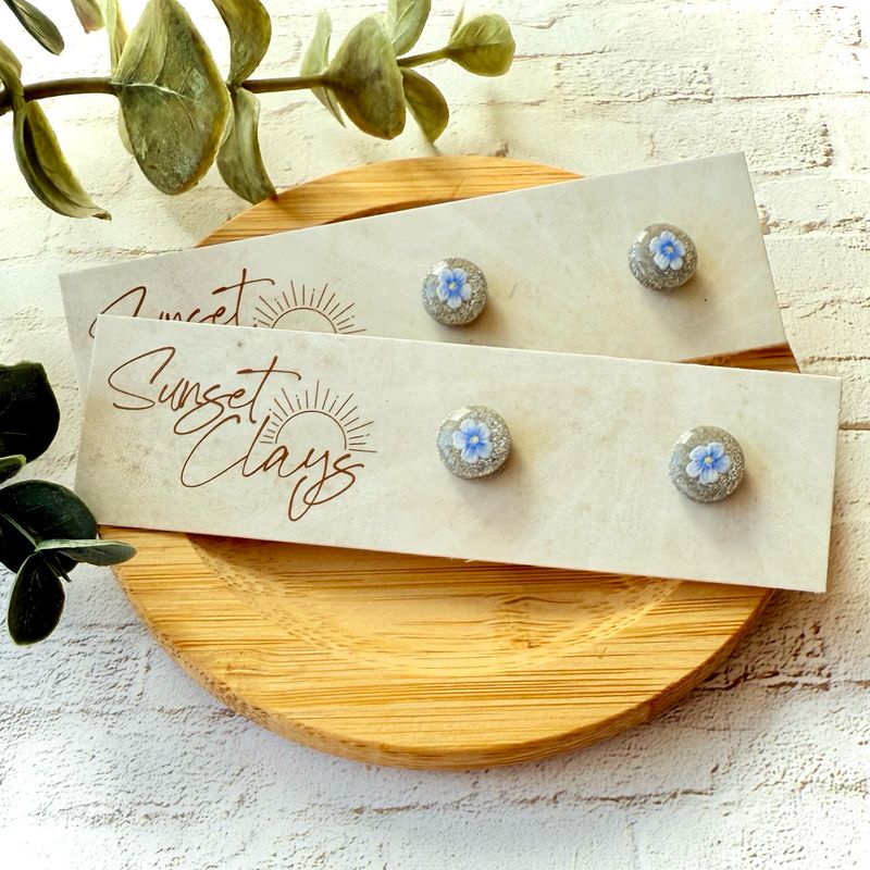 Glittery Blue Flowers
