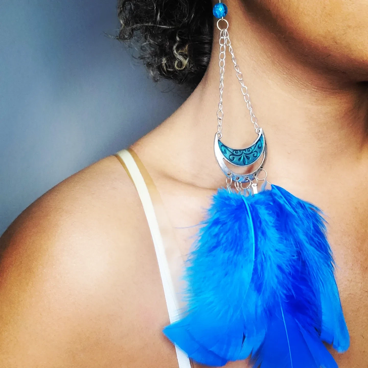 Tear Drop Fluffy Earrings
