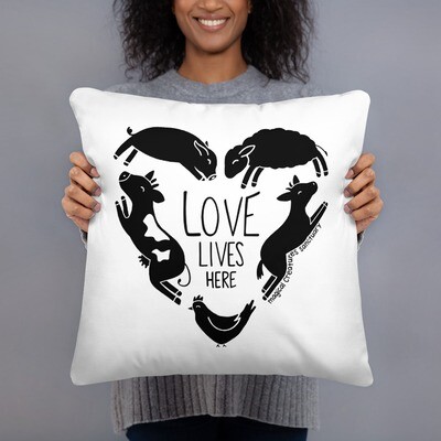 Love Lives Here Basic Pillow (18"x18")