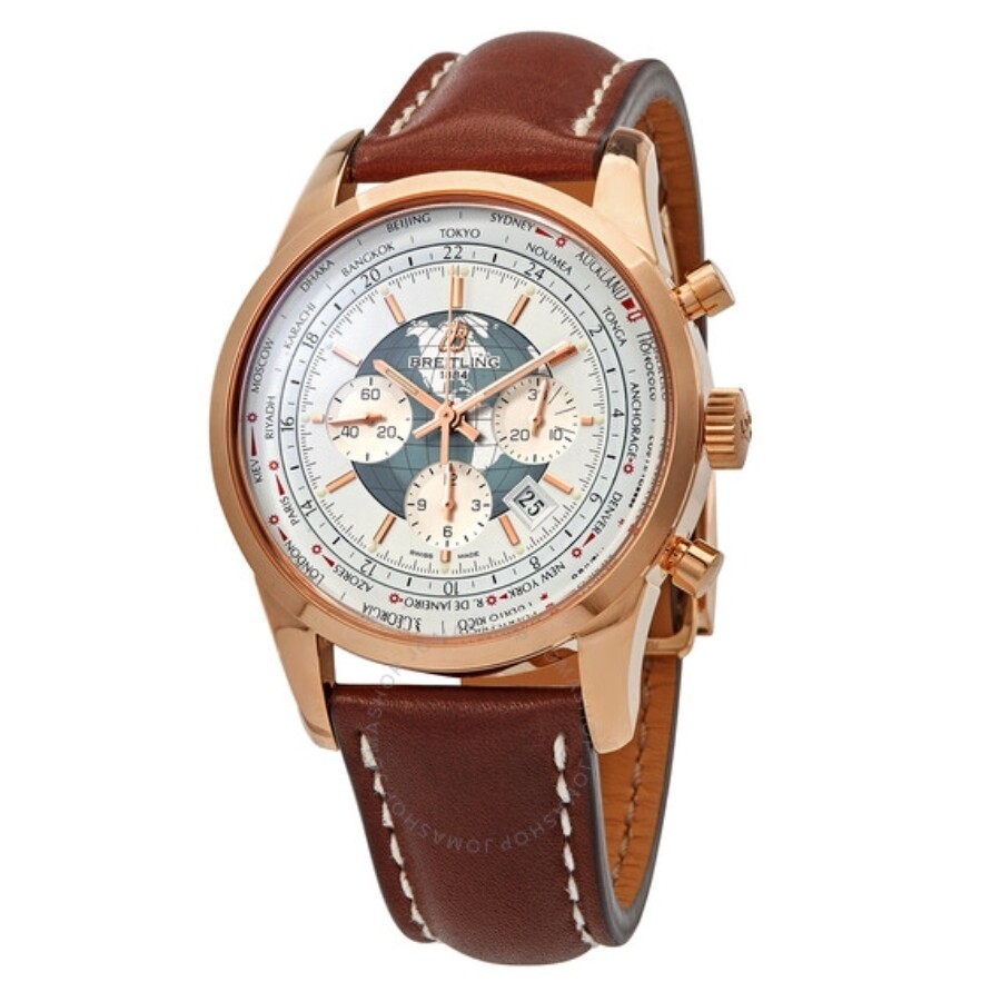 BREITLING Transocean Automatic White Dial 18kt Rose Gold Men's Watch RB0510U0-A733BRCD