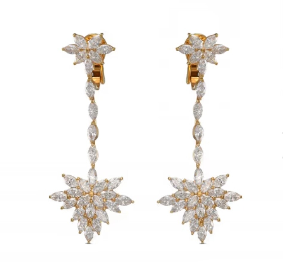 Marquise Cluster Diamond Drop Earrings (7.15Ct TW)