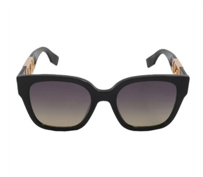 FENDI Polarized Grey Square Ladies Sunglasses
