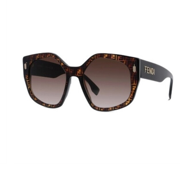 FENDI Brown Gradient Irregular Ladies Sunglasses