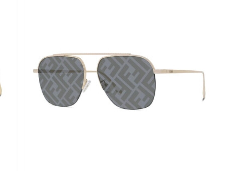 FENDI Smoke Mirror Logo Navigator Unisex Sunglasses