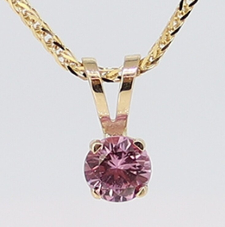 14K Yellow Gold Solitaire Pendant
0.25 ct Pink Sapphire