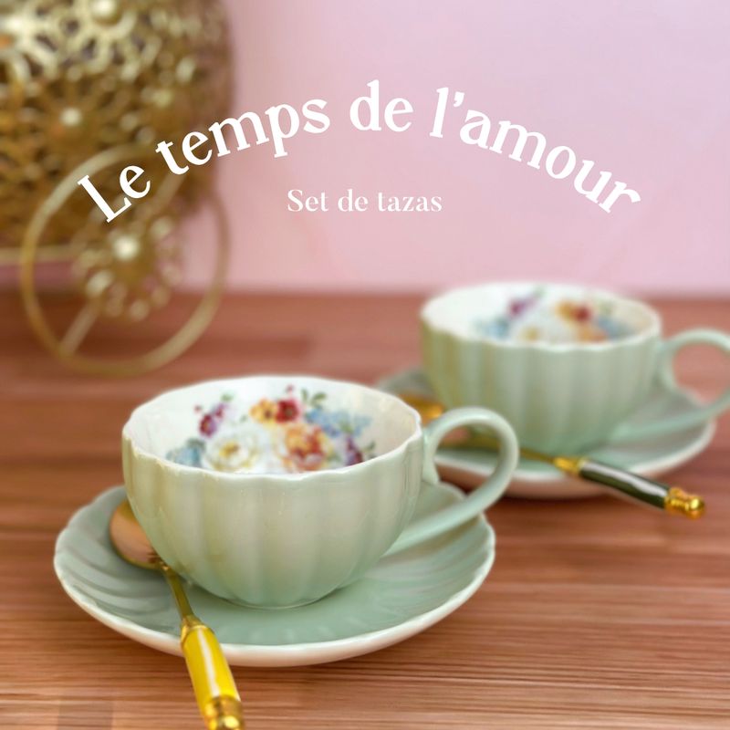 2-Set Tazas Le Temps de L'amour