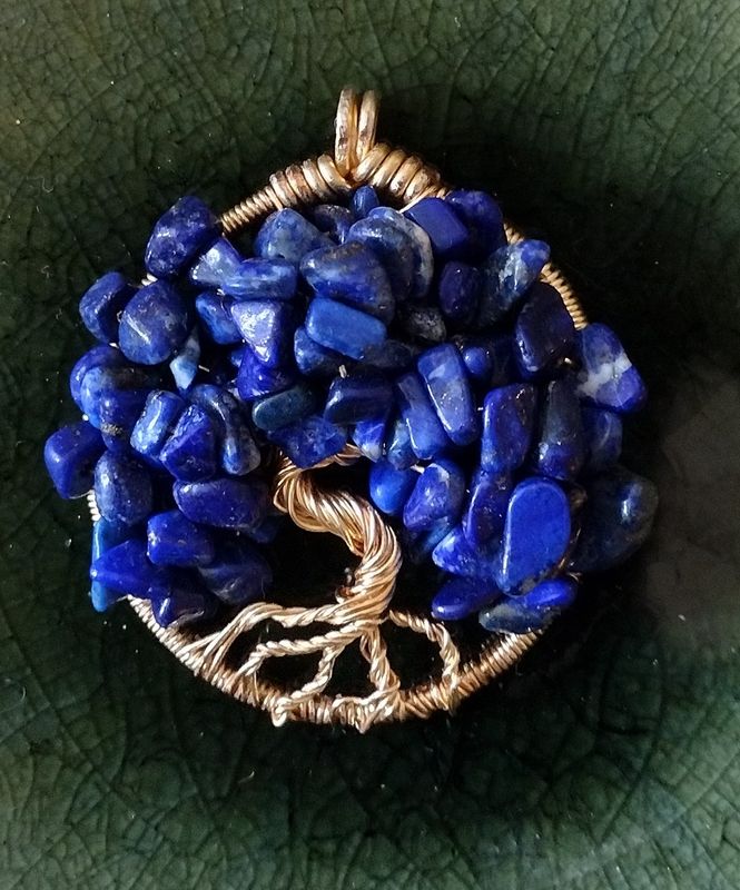 Lapis Lazuli Tree of Life Pendant
