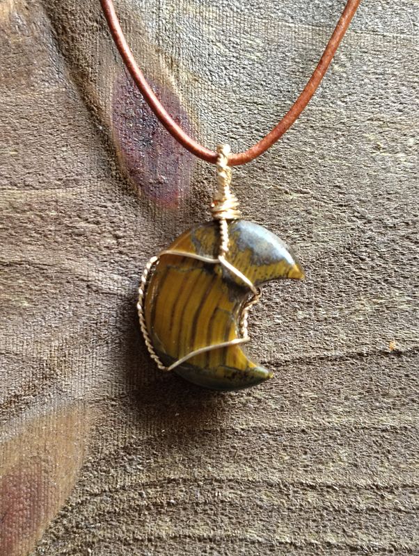 Tiger's Eye Moon Pendant