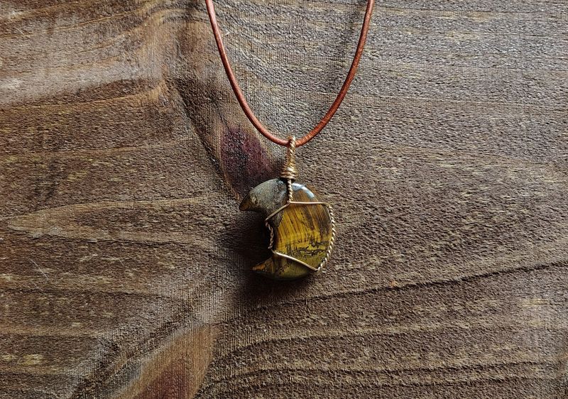 Tiger's Eye Moon Pendant