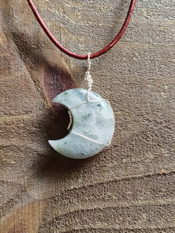 Labradorite Moon Pendant