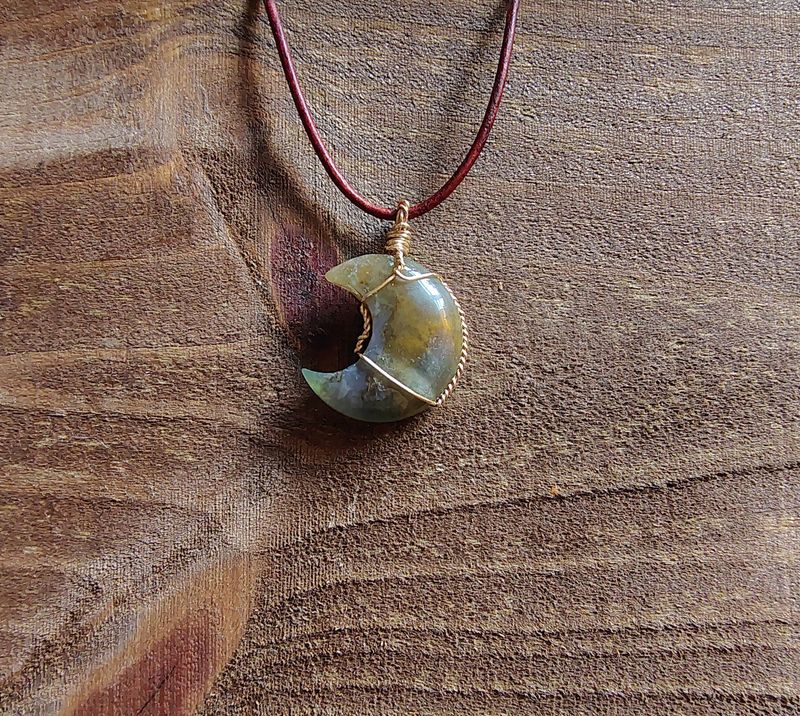 Ocean Jasper Moon Pendant