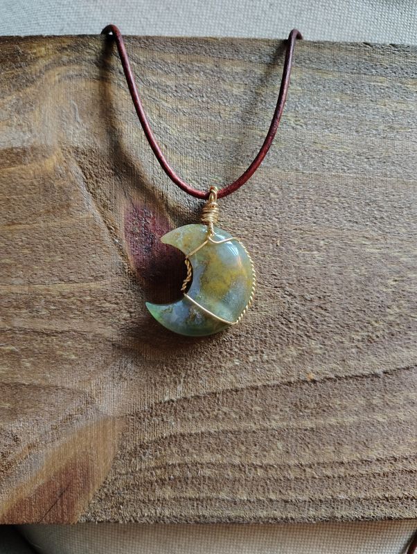 Ocean Jasper Moon Pendant