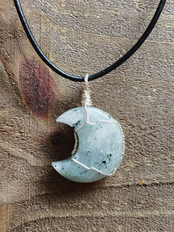 Labradorite Moon Pendant