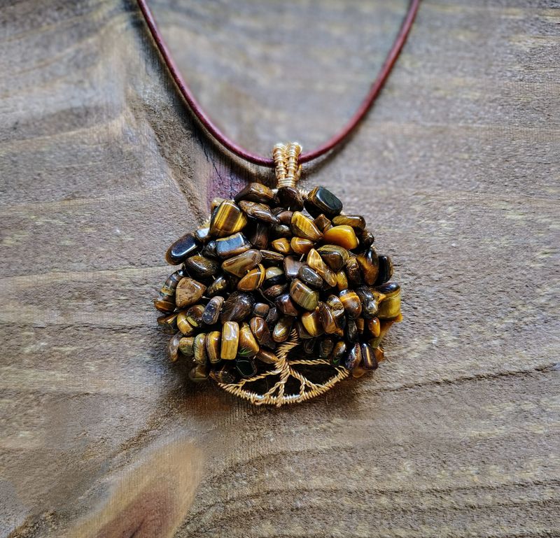 Tiger’s Eye Tree of Life Pendant