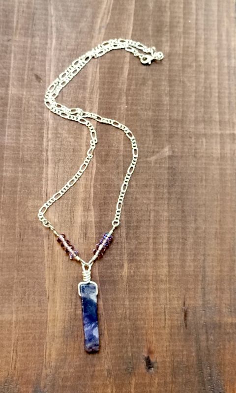 Amethyst & Swarovski Crystal Silver Chain Necklace
