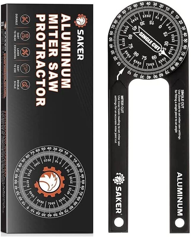 SAKER brand Saker Miter Saw Protractor|7-Inch Aluminum Protractor Angle Finder