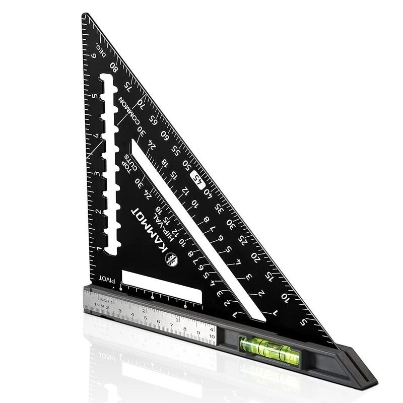 KAMMQI Carpenter Squares Rafter Square with Level 7 Inch