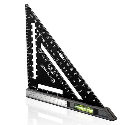 KAMMQI Carpenter Squares Rafter Square with Level 7 Inch