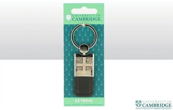CU Metal &amp; Leather Tab Shield Keyring