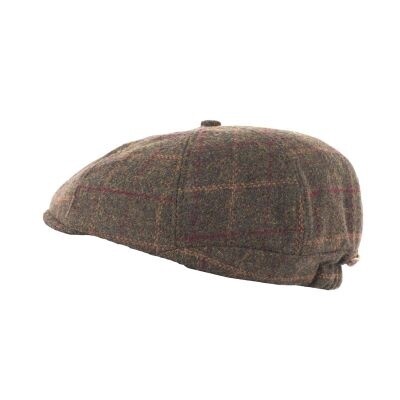Peaky Stud Cap - Green Tweed