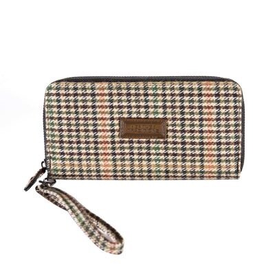 Heritage Long Zip Purse- Houndstooth Tweed