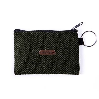 HT Tweed Coin Purse - Green Herringbone