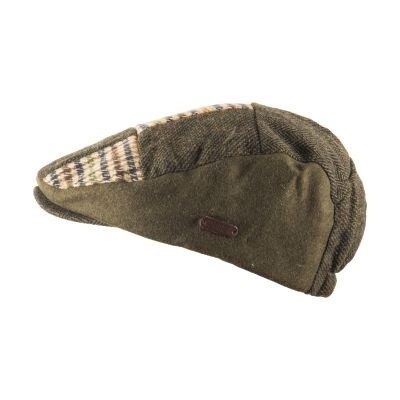 Heritage patchwork cap green tweed