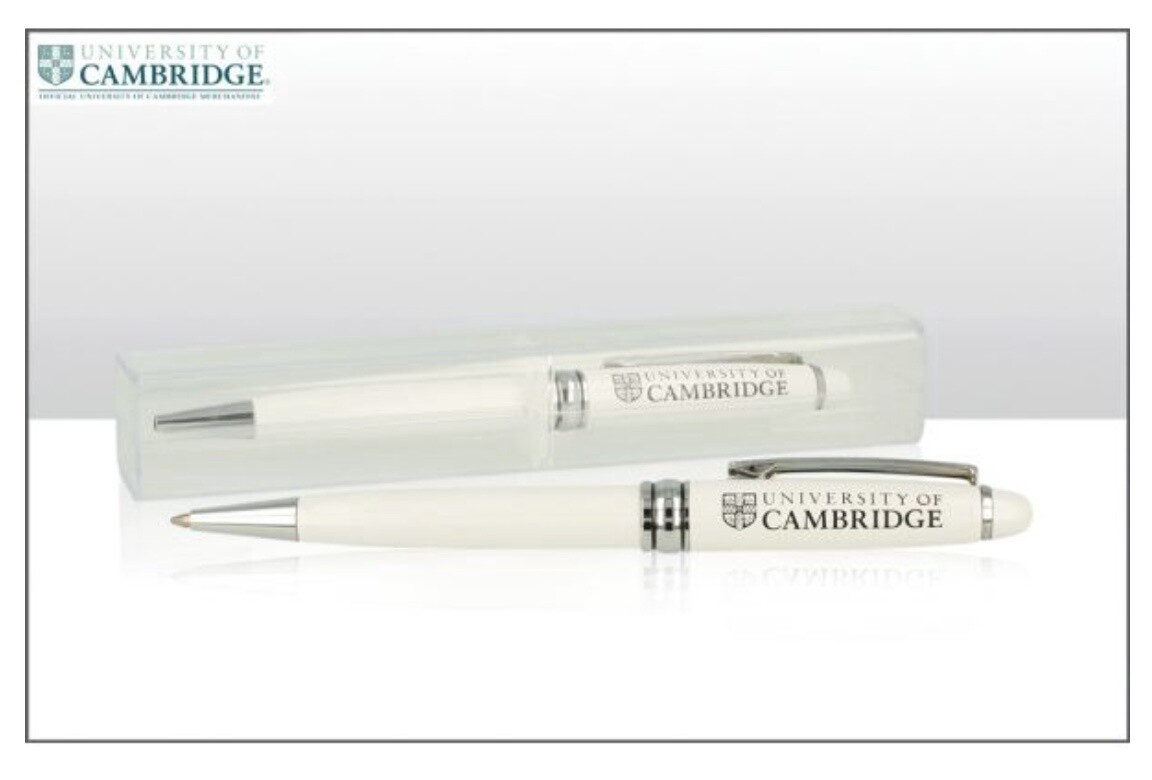 CU Ballpoint Pen in Clear Case - White