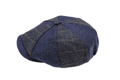 Heritage Patchwork Newsboy Cap - Navy Two Tone